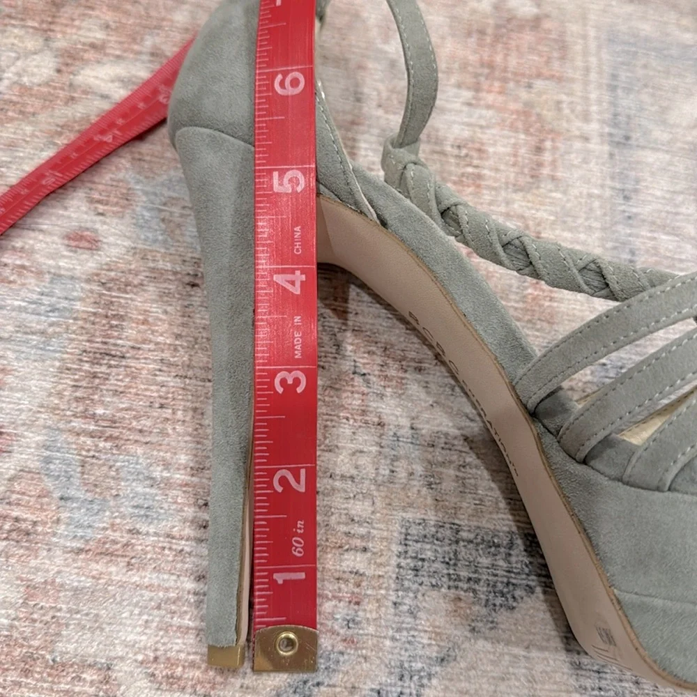 BCBG Generation Light Green Suede High Heeled Sandals Size 9